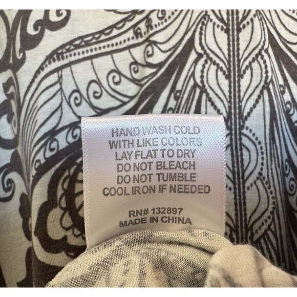 Rose + Olive L 3/4 Sleeve Layered Look Tunic Top Butterfly Back Open Light Blue - Picture 9 of 11